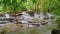 Landscape of Huai mae khamin waterfall Srinakarin national park at Kanchanaburi thailand.Huai mae khamin waterfall sixth floor