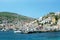 Landscape of Hydra island Saronic Gulf Greece
