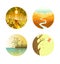 Landscape icons colorful flat vector poster on white