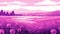 landscape illustration of Lavender field purple scenery generative AI