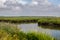 Landscape image of the marsh and grassy islands at Bombay Hook Wildlife Refuge
