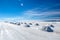 Landscape of incredibly white salt flat Salar de Uyuni, amid the Andes in southwest Bolivia, South America