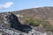 Landscape of interior of Eldborg crater extinct volcano near Borgarnes South Iceland