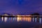 Landscape of inuyama city view with kiso river in night