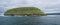 Landscape of the island where the puffins live in Skjalfandi bay in northern Iceland