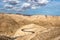 Landscape of Israel desert. Blue Cloudy Sky