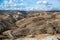 Landscape of Israel desert. Blue Cloudy Sky