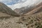Landscape of Jizev Jizeu, Geisev or Jisev valley in Pamir mountains, Tajikist