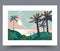 Landscape jungle tropical lake wall art print