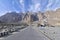 Landscape of Karakoram Highway and Passu Cones in Gojal Valley, Pakistan