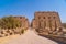 Landscape of the Karnak Temple under the sunlight and a blue sky in Luxor, Egypt