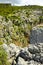 Landscape of karstic rocks in the Buitreras Canyon, mountains of the Cadiz province, AndalusiaSpain