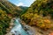 Landscape the Katsura River in autumn