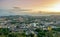 Landscape at Khao Rang Viewpoint of Phuket city in sunset, Phuket province, Thailand