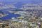 Landscape of Kitakyushu city japan looked from Sakurayama Observatory.Blue sky in the autumn season