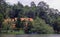 A landscape of the kodaikanal lake with houses.