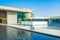 Landscape with lagoon pool and garden in a luxury hotel