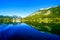 Landscape at Lake Altaussee in the Salzkammergut in Austria. Idyllic nature by the lake