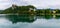 Landscape on Lake Bled on a cloudy day in calm weather