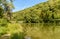 Landscape of Lake of Brinzio in valey Rasa at summertime, province of Varese, Italy