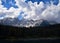 Landscape at Lake Carezza, and the Dolomites, Italy