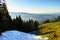 Landscape at lake Constance in early spring, view from mountain