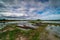 Landscape Lake With Fishing Boat