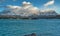 Landscape with lake Lago del Pehoe in Torres del Paine national park, Patagonia, Chile