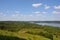 A landscape of a lake made from low altitude.