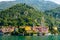 Landscape with lake and mediterranean buildings, lake Como, Varenna