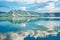 Landscape with a lake Orestiada, reflection of clouds in water