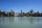 Landscape, Lake in Retiro park, Madrid Spain