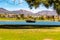 Landscape of the lake and surrounding community of the fountain hills park Fountain Hills AZ