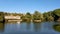 Landscape with lake, trees and a building, Greece