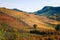 Landscape of langhe vineyards hills. Autumn landscape beautiful colors. Italy