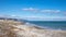 Landscape Ligurian sea with blue sky with cloudy