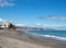 Landscape Ligurian sea with blue sky with cloudy