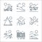 Landscape line icons. linear set. quality vector line set such as steppe, city, desert, glacier, canyon, mountain, earthquake,