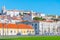 Landscape of Lisbon dotted with religious buildings, Portugal