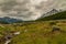 Landscape with long dam at Martial Mountains, Ushuaia, Argentina