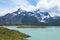 Landscape of `Los Cuernos` The Horns in English and NordenskjÃ¶ld Lake - Torres del Paine National Park