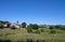 Landscape of the Lyonnais mountains around the village of Montrottier in summer in France