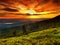 Landscape, Magic colours, Sunrise, Mountain meadow