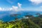 Landscape of Mahe Island, Seychelles, coastline from Morne Blanc View Point .