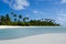 Landscape of of Maina Island in Aitutaki Lagoon Cook Islands