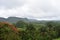 Landscape with many palm trees and red from Hotel de los Jazmines in Vinales