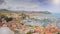 Landscape of Maurizio vieux port from above drone flight aerial picturesque view skyline Liguria waterfront italian