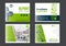 Landscape Medical Brochure Cover Template set in green color. Flyer with inline medicine icons, Modern power point