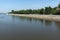 Landscape of Meric Maritsa River in city of Edirne, East Thrace, Turkey