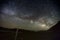 Landscape with Milky Way at Pangong Tso , Long exposure photograph.